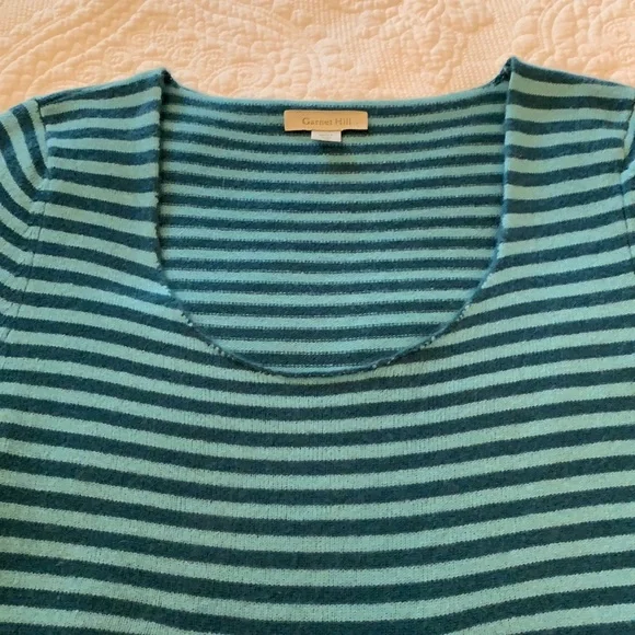 Garnet Hill cashmere striped sweater - Picture 2 of 5
